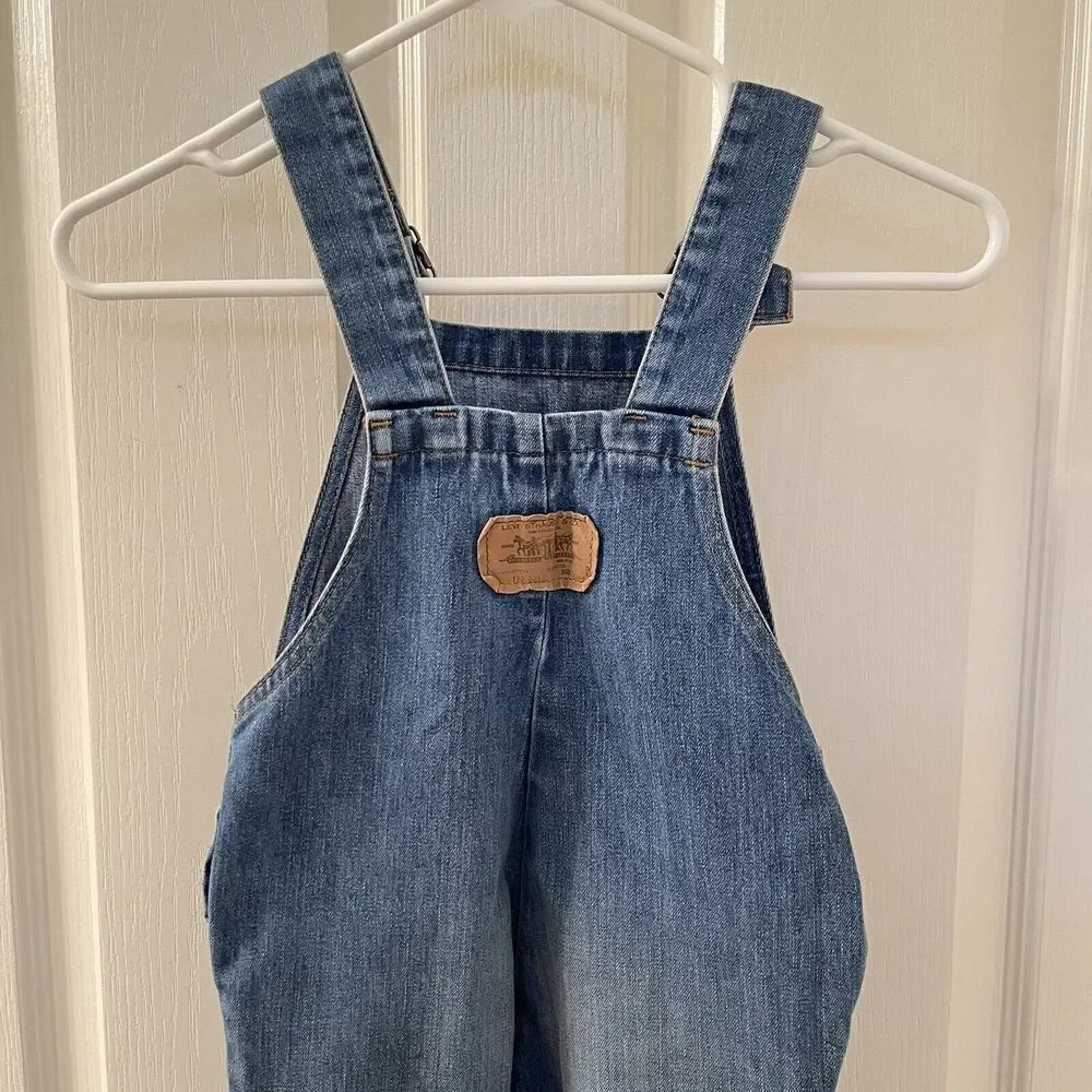 Vintage Levi's Orange Tab Denim Jean Overalls USA Kids Size 5